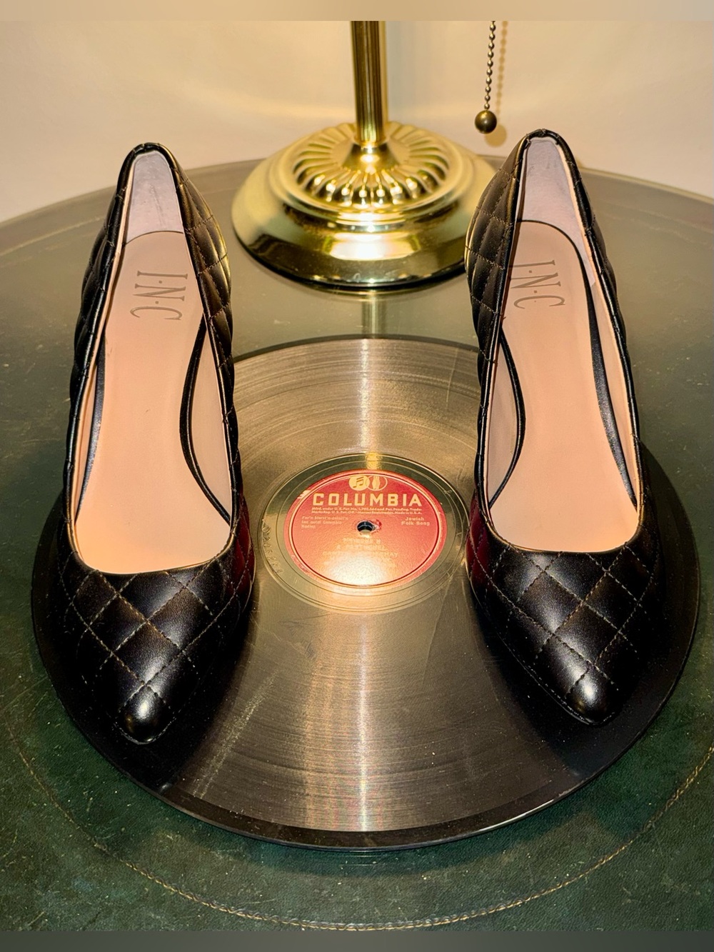 INC International Concepts Black Quilted Heels